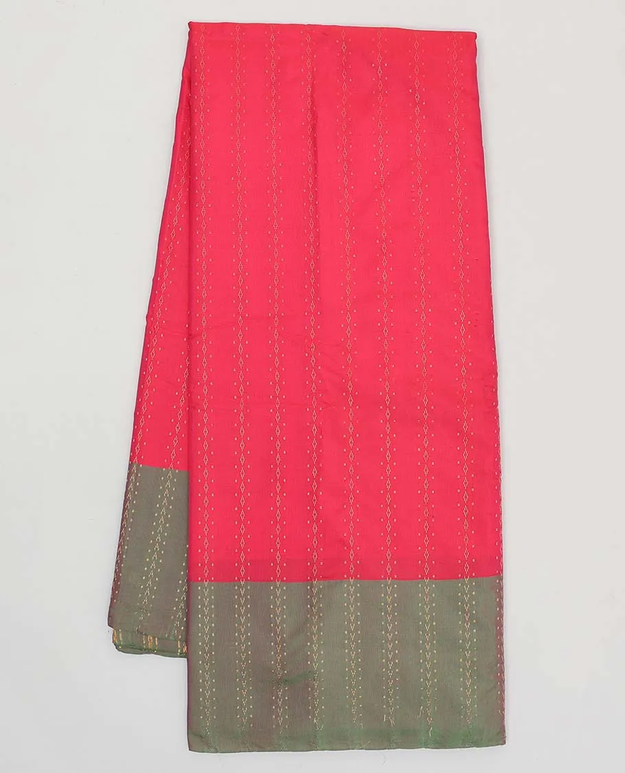 Pink aarani gift saree with buttas, contrast border of unique designs