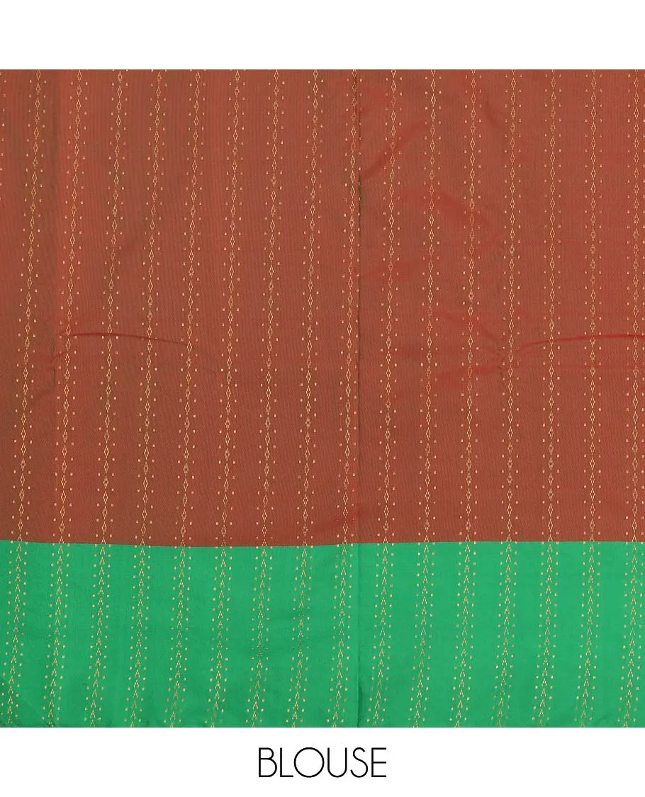 Pink aarani gift saree with buttas, contrast border of unique designs