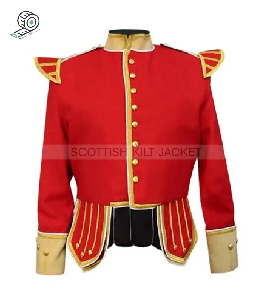 Pipe Band Doublet Jacket with Camel Collar, Epaulets, and Cuffs