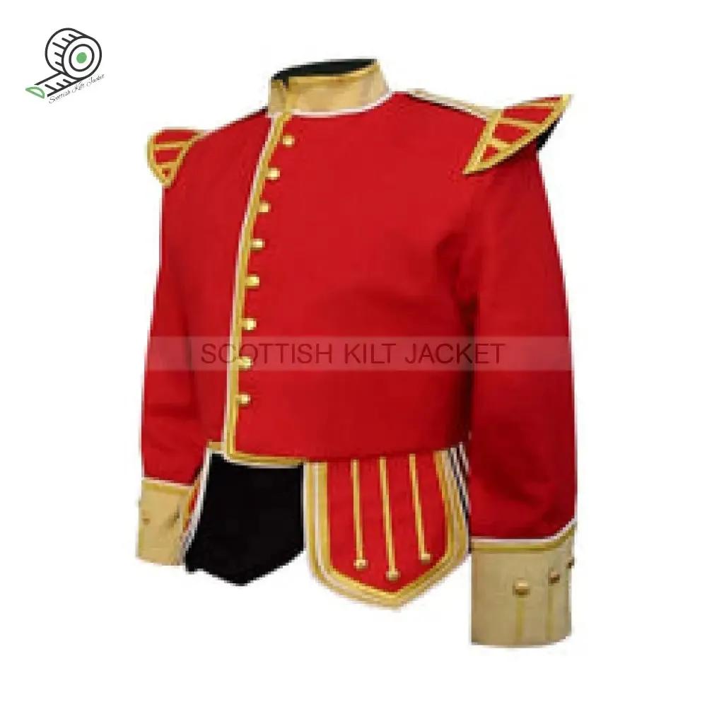 Pipe Band Doublet Jacket with Camel Collar, Epaulets, and Cuffs