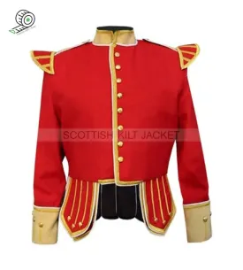Pipe Band Doublet Jacket with Camel Collar, Epaulets, and Cuffs