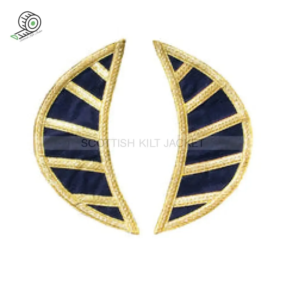 Pipe Band Doublet Kilt Jacket with Gold Braid White Piping