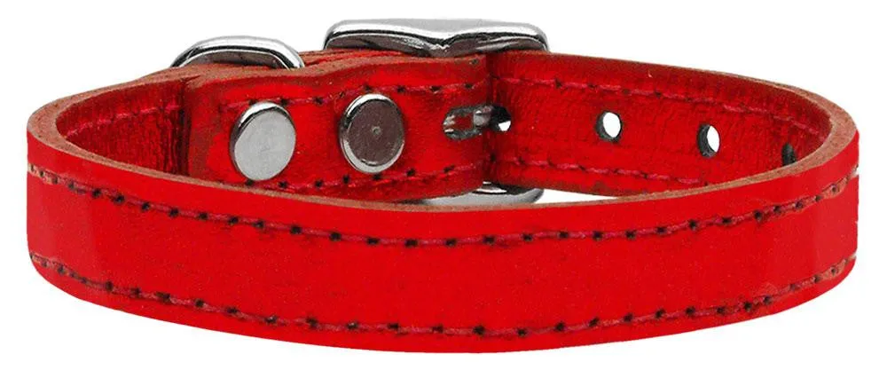Plain Metallic Leather Metallic Red 16