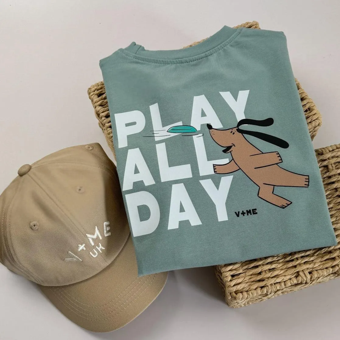 PLAY ALL DAY Frisbee Dog T-Shirt