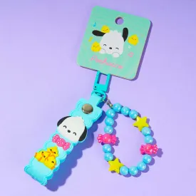 Pochacco Keychain With Beaded Bracelet