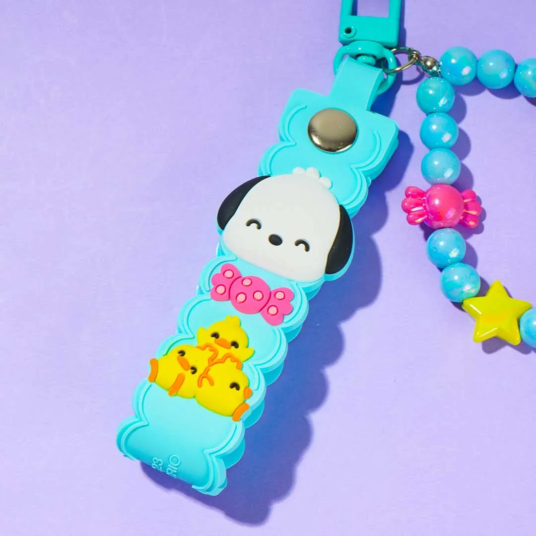 Pochacco Keychain With Beaded Bracelet