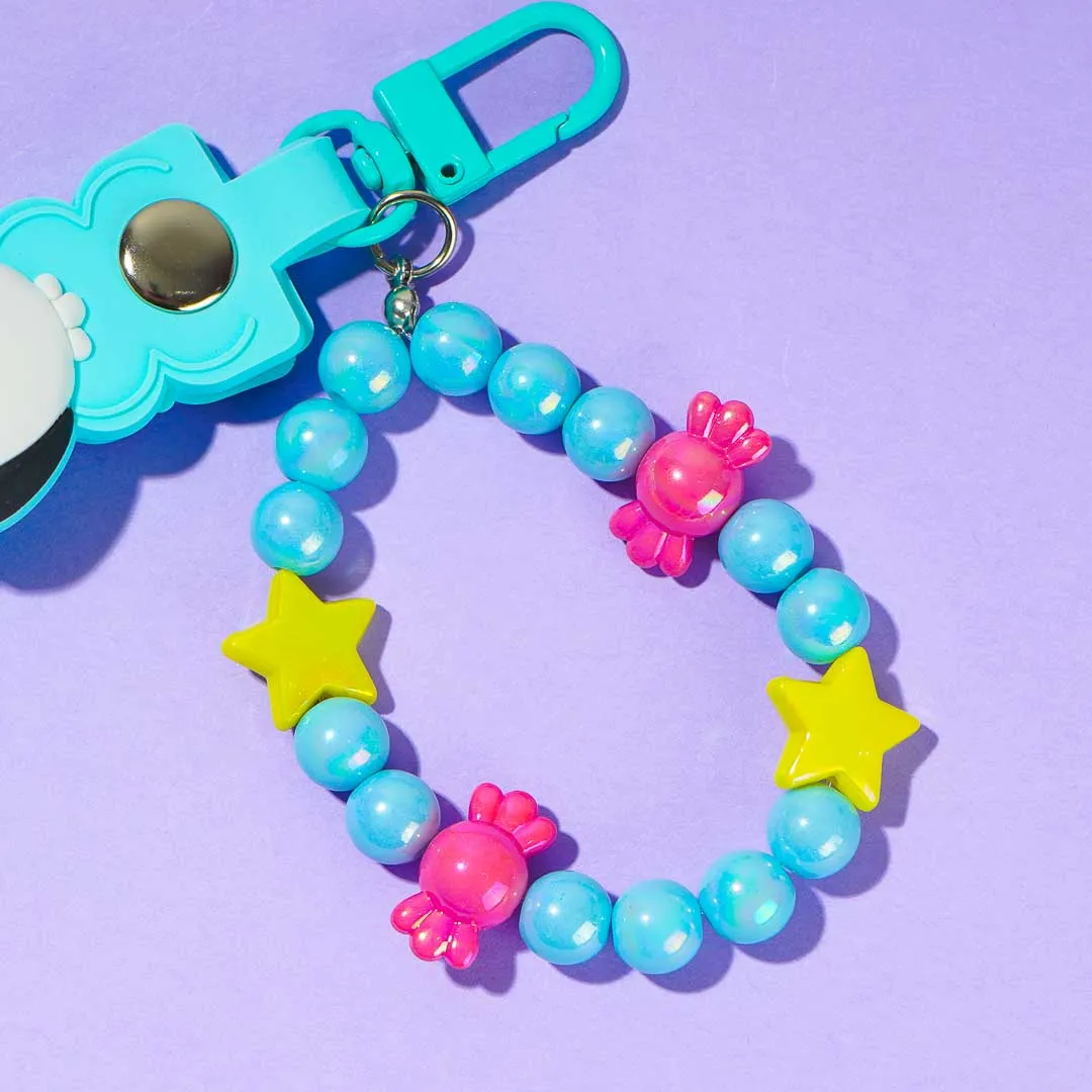 Pochacco Keychain With Beaded Bracelet