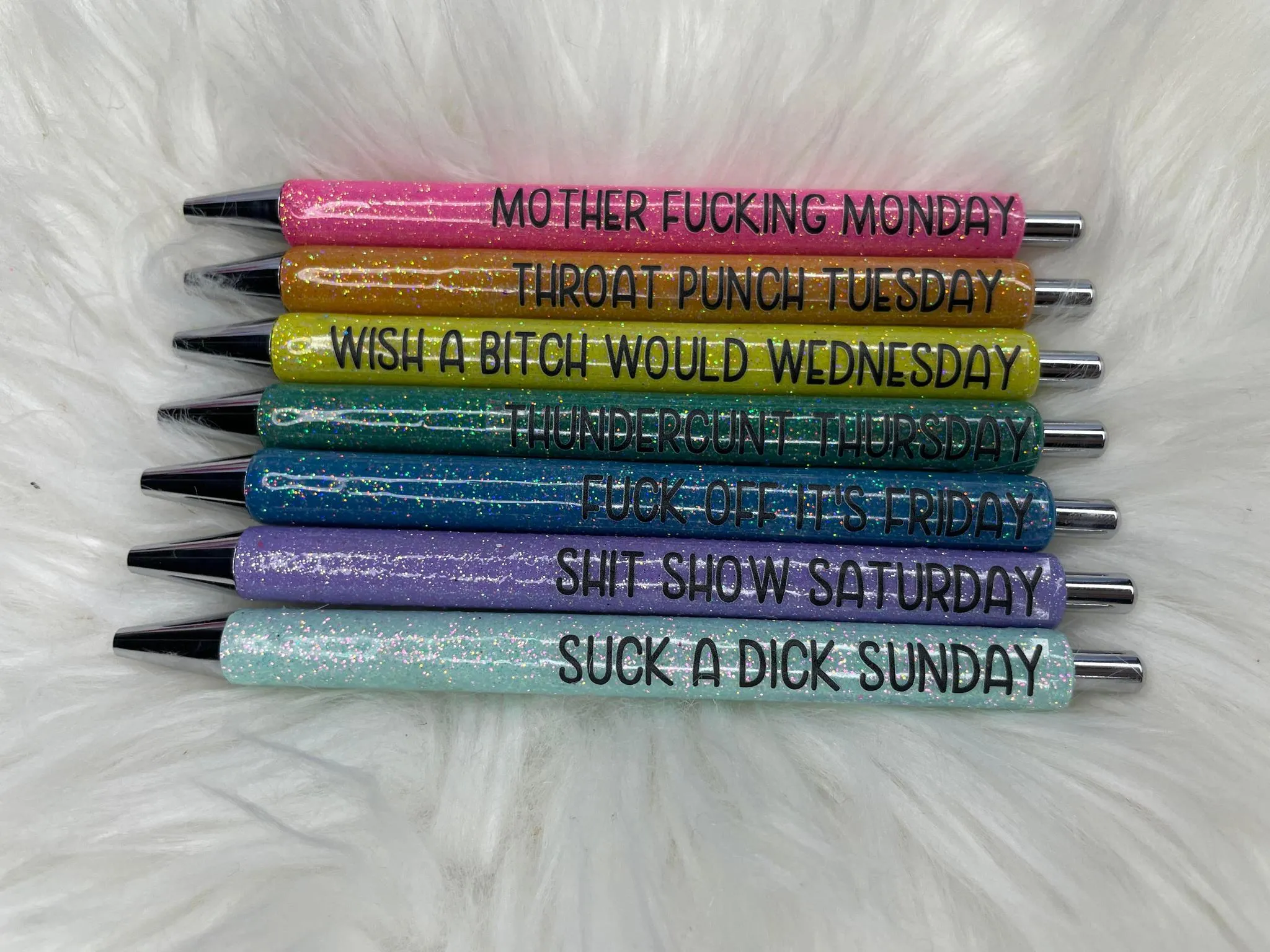 Printed Vinyl Pen Decals - Curse Words