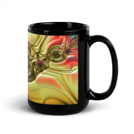 "Golden Way" Black Glossy Mug