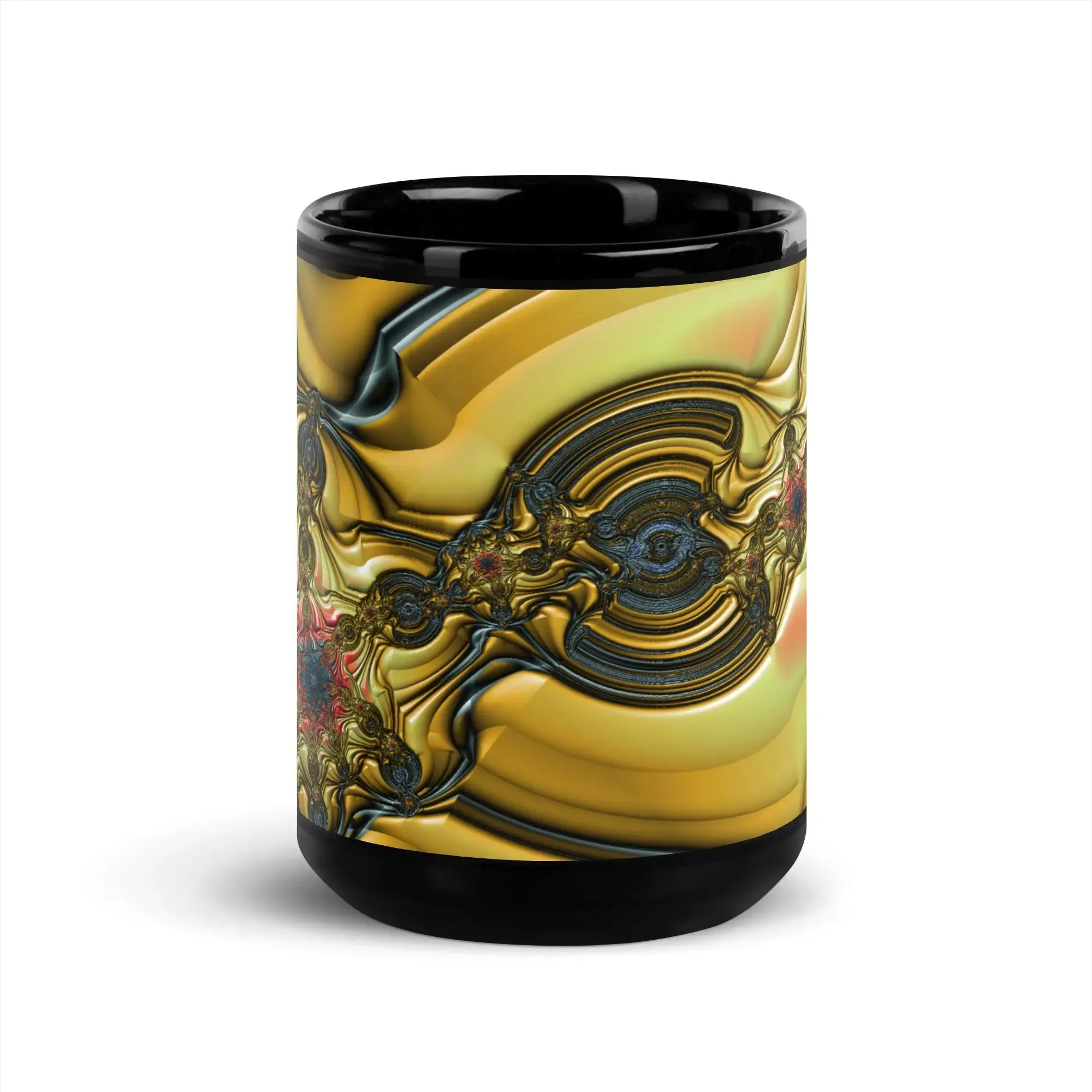 "Golden Way" Black Glossy Mug