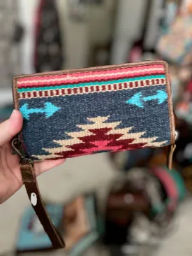 Saddle Blanket Western Women's Zipper Wristlet/Handbag Wallet