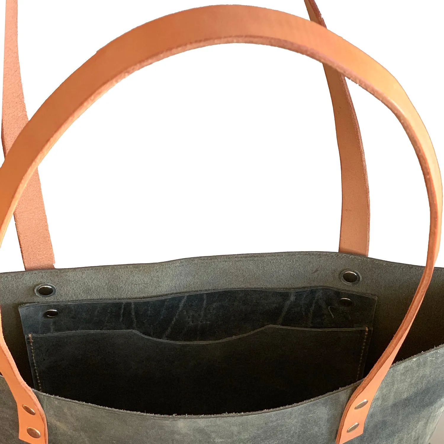 Sarasota Leather Tote - Rustic Sage Green
