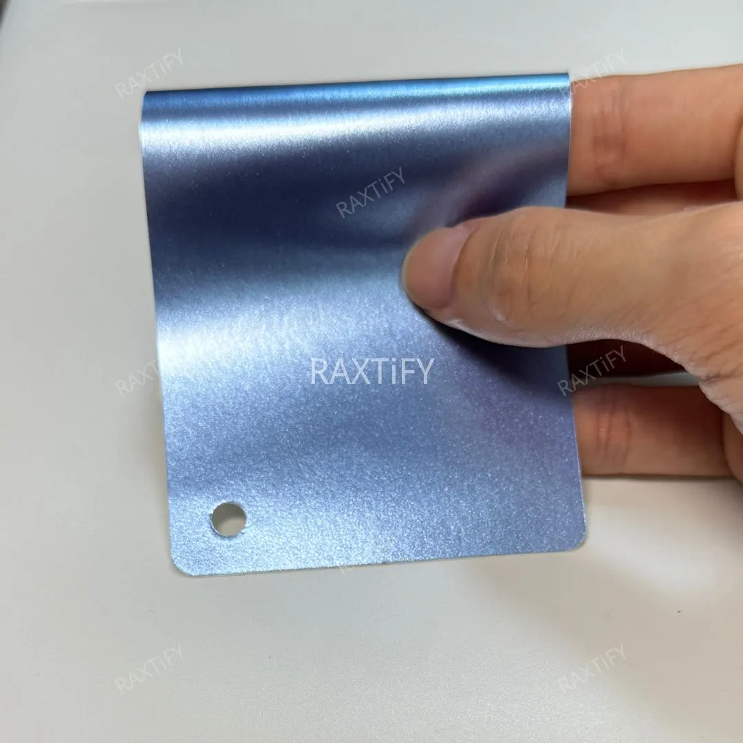 Satin Metallic Silver Lake Blue Vinyl Wrap