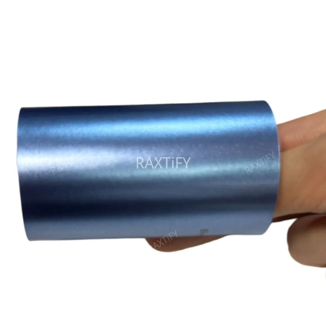Satin Metallic Silver Lake Blue Vinyl Wrap