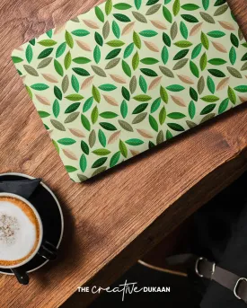 Sea Green Laptop Skin With Tropical Green Leaves