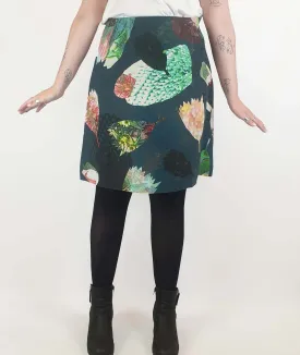Seagrass Designs green print A-line skirt size 14 (best fits size 12-small 14)