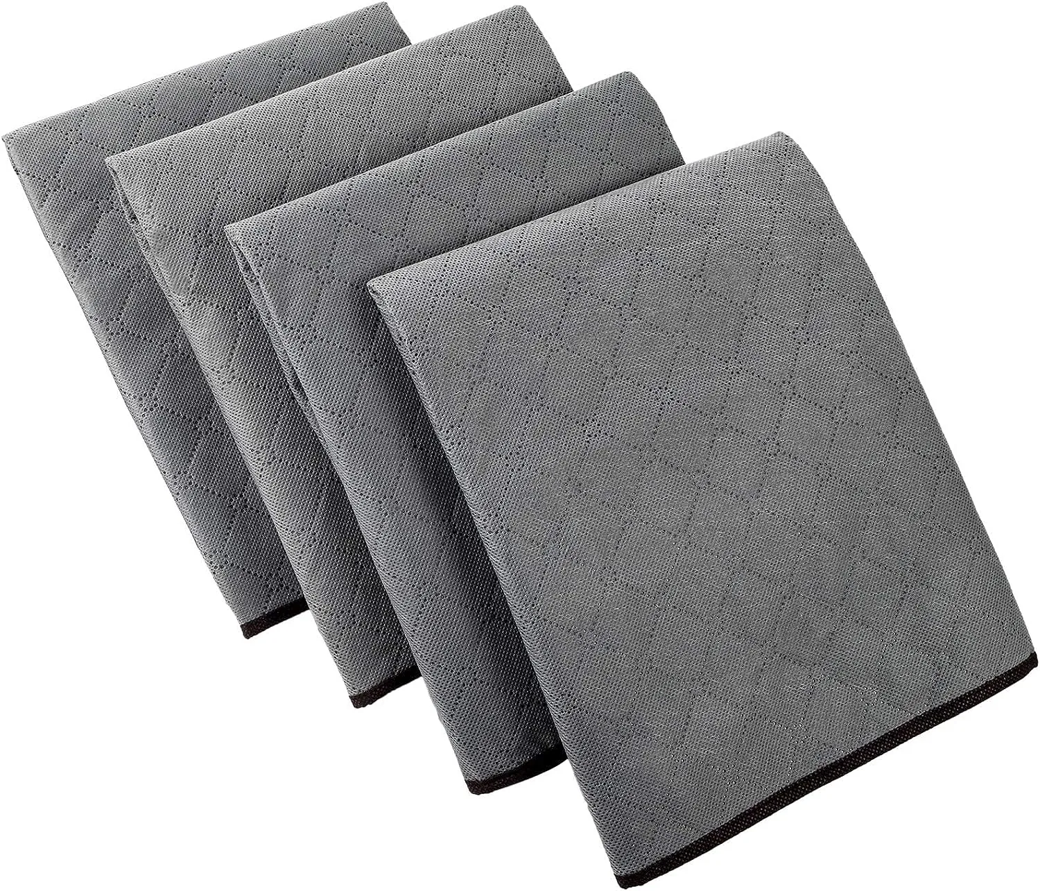 Set of 4 Large Capacity Clothes Organizers with Clear Window | Grey