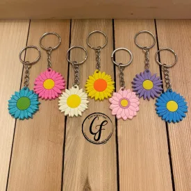 SILICONE FLOWER KEYCHAINS