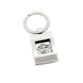 Silver Vintage Gianni Versace 3D Medusa Head Window Keychain