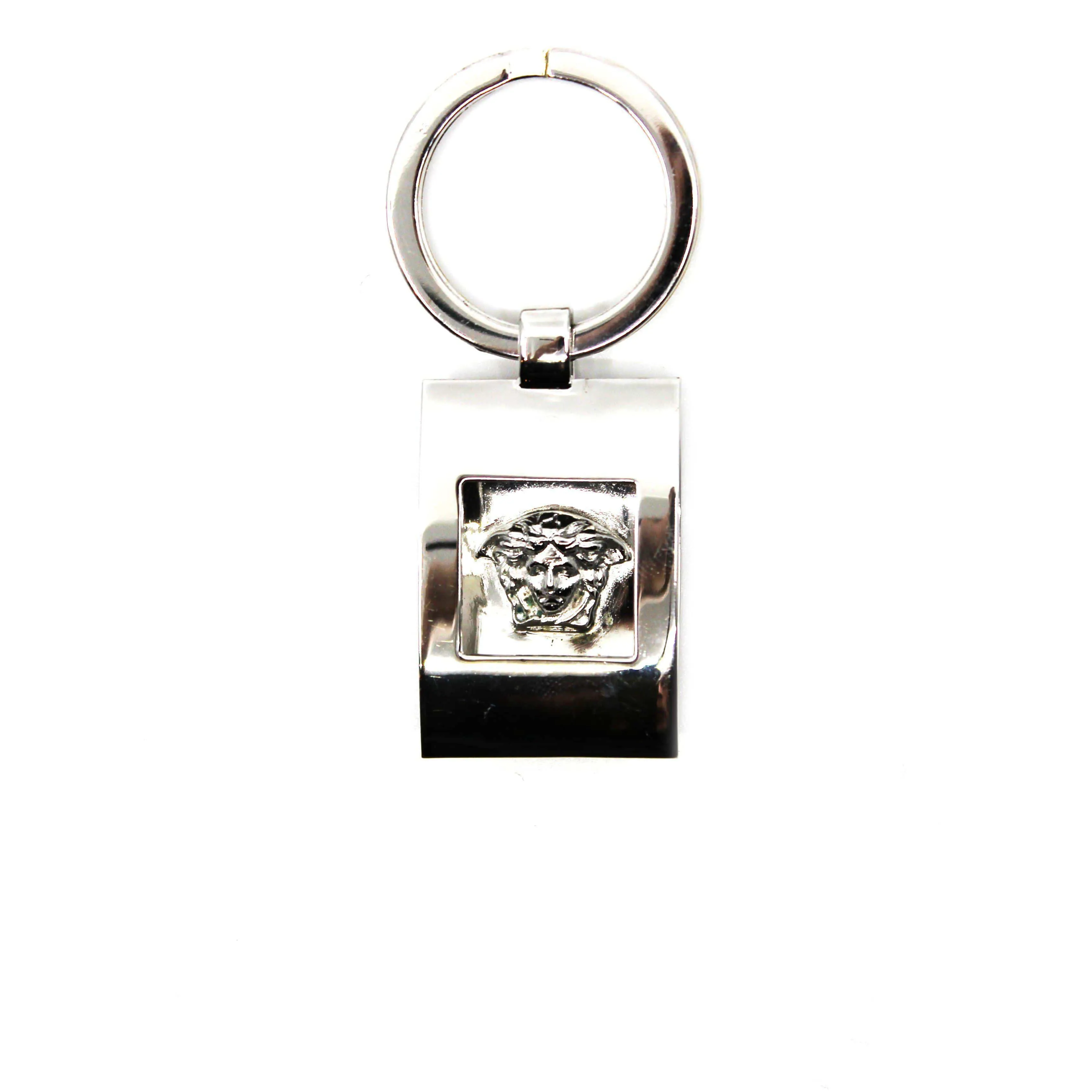 Silver Vintage Gianni Versace 3D Medusa Head Window Keychain