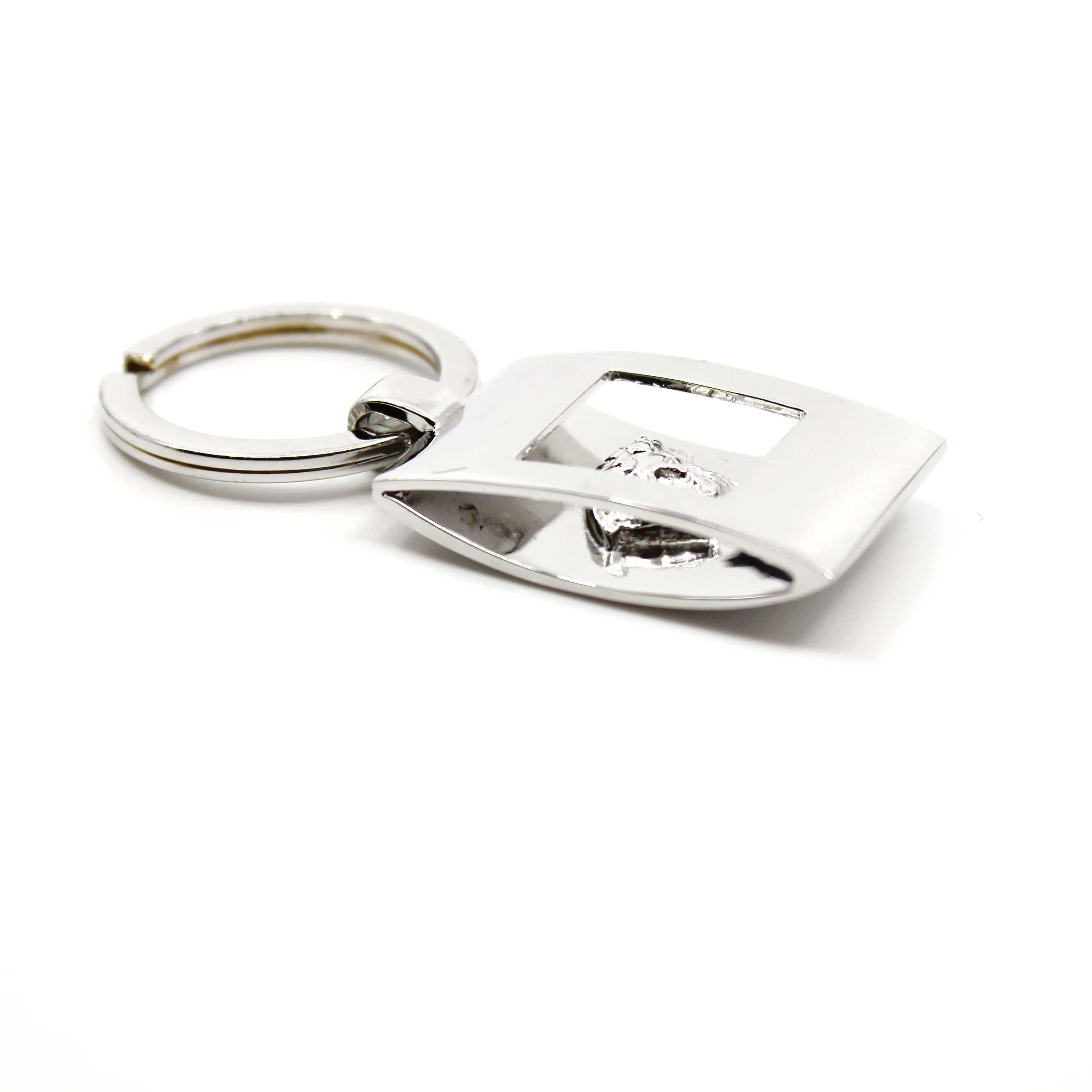Silver Vintage Gianni Versace 3D Medusa Head Window Keychain