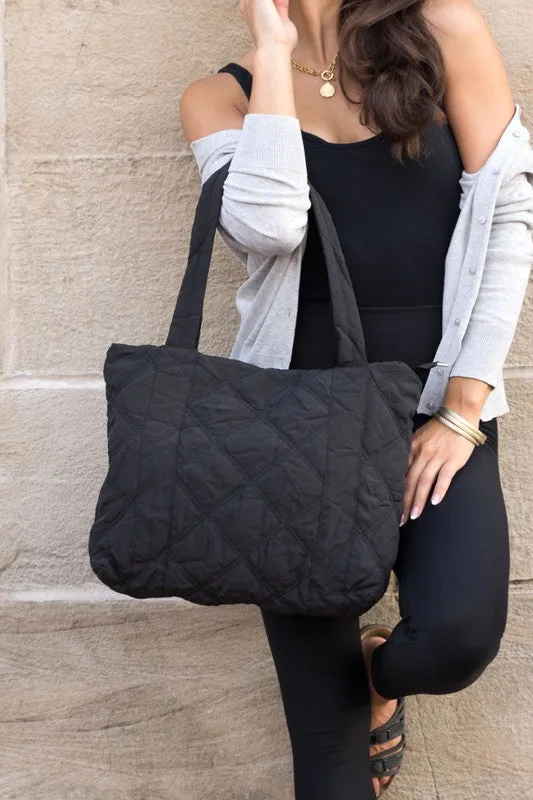 Simple Casual Fashion Puffed Quilted Tote Bag