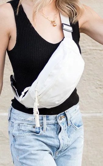 Sleek Nylon Crescent Sling Bag - Versatile Fanny Pack