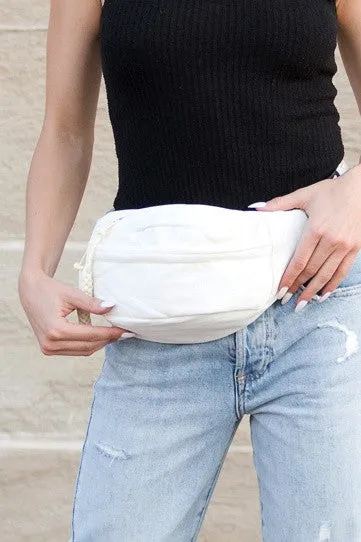 Sleek Nylon Crescent Sling Bag - Versatile Fanny Pack