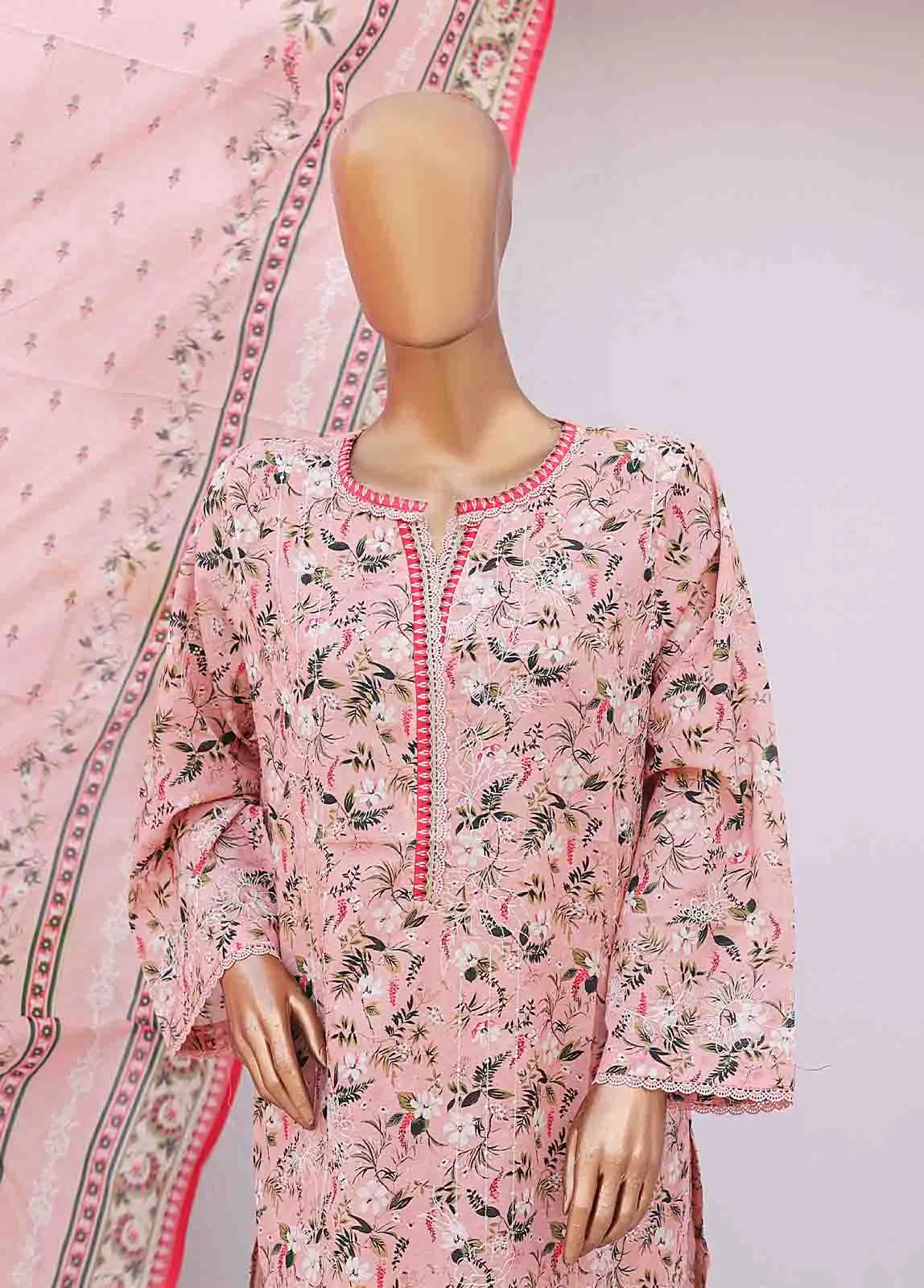 SMTB-0151 A- 3 Piece Embroidered Stitched Suit