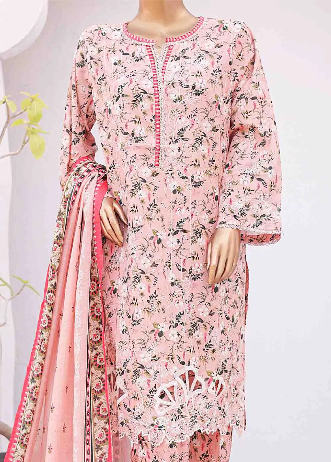 SMTB-0151 A- 3 Piece Embroidered Stitched Suit