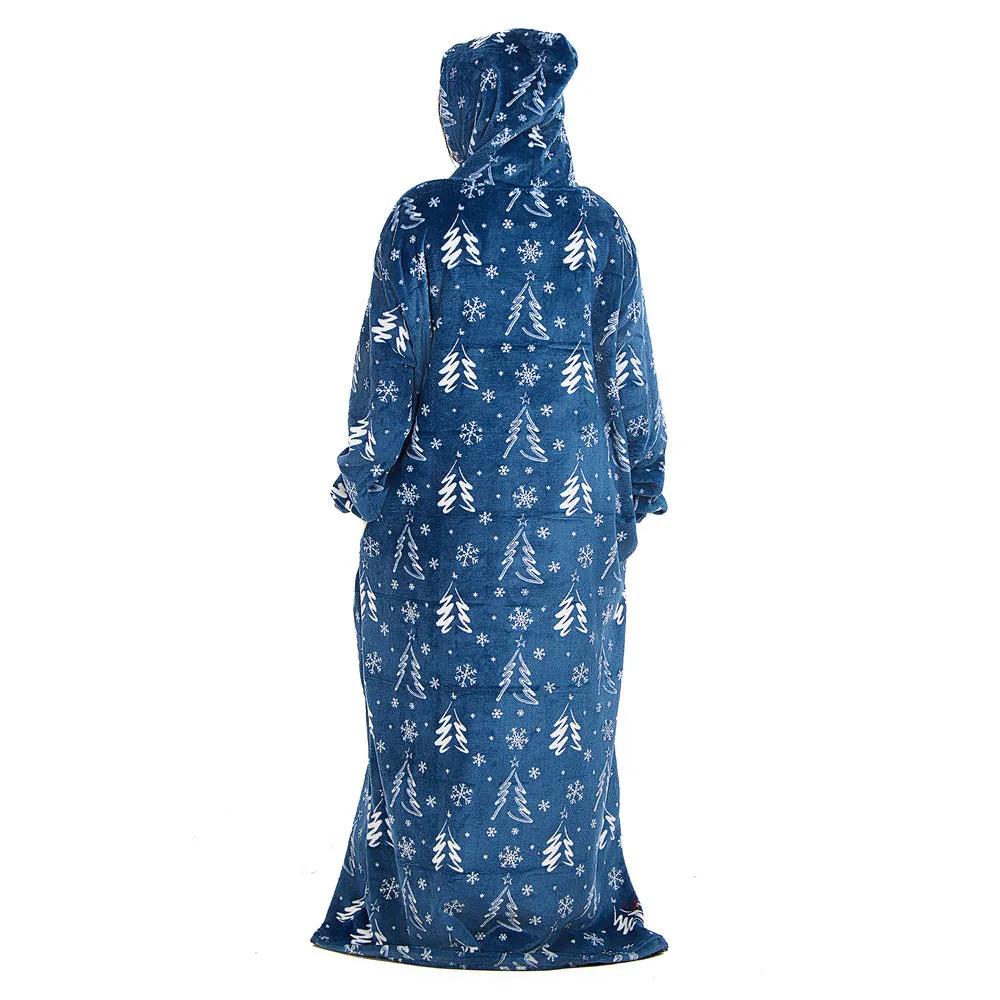 Snuggs Wearable Blanket Monk Blue Christmas Tree