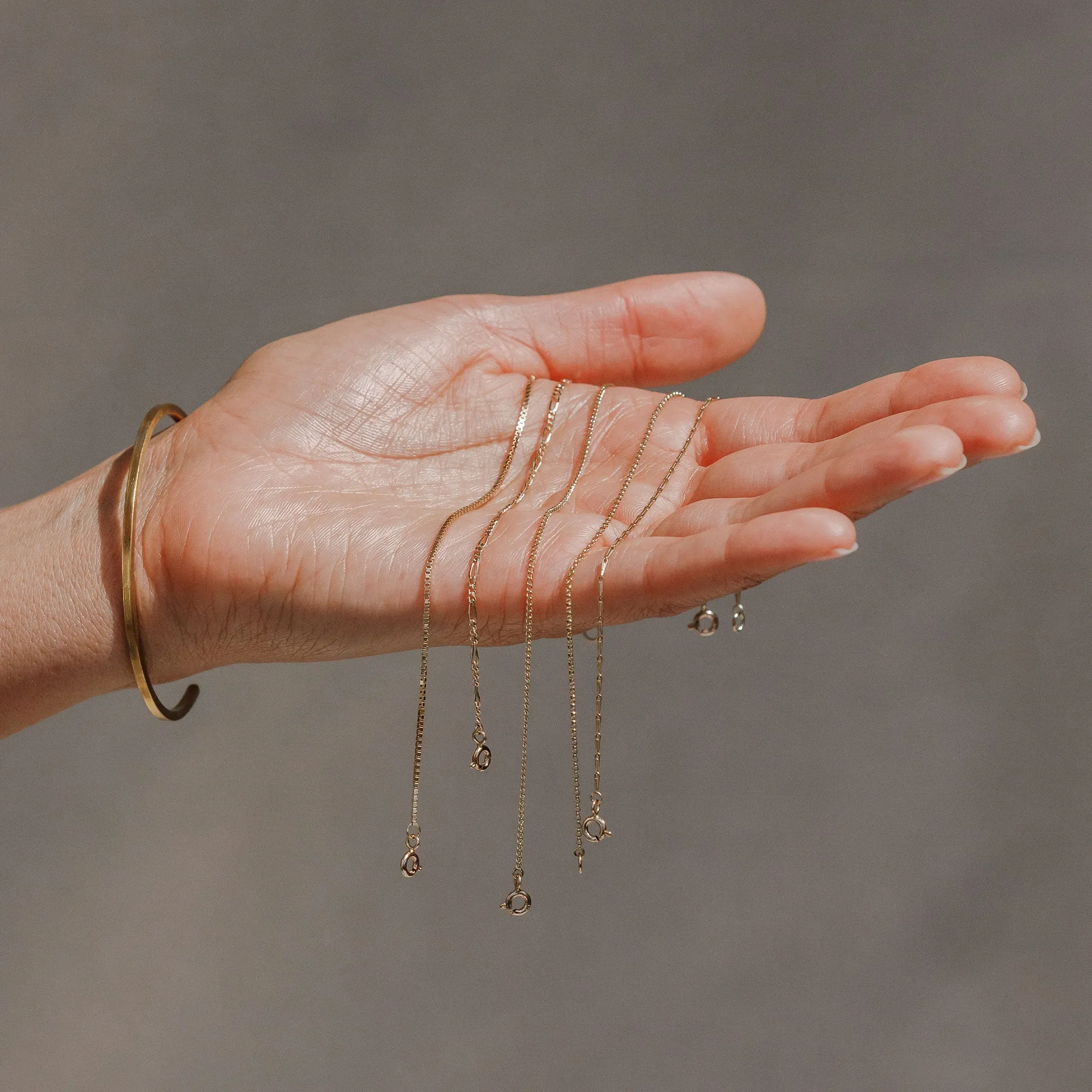 Sofia Figaro Chain Solid Gold Bracelet