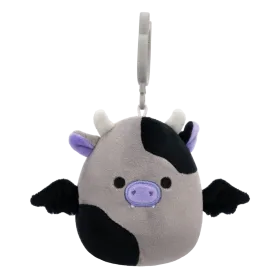 Squishmallows Halloween Bridgette the Cow Bat Keychain