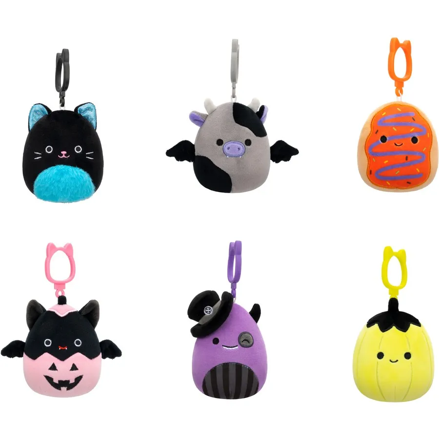 Squishmallows Halloween Bridgette the Cow Bat Keychain