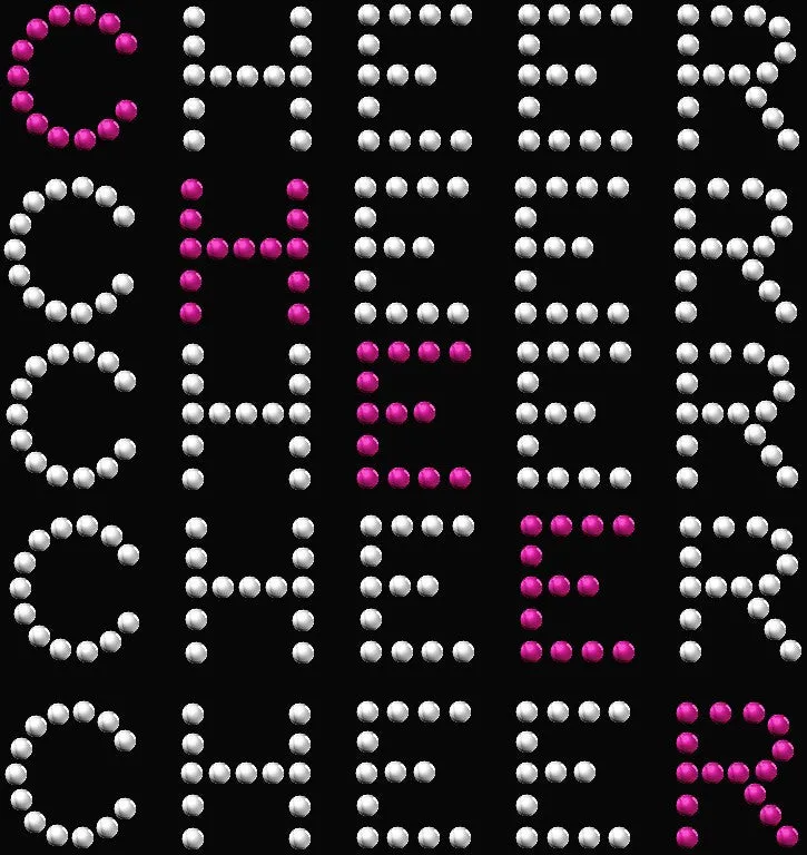 Stacked CHEER Iron-On Spangle Transfer - Set of 15 Transfers