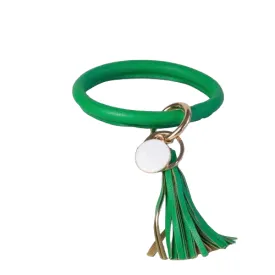 Tassel Bracelet Key Chain / Key Ring - Green