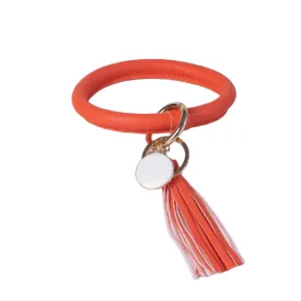 Tassel Bracelet Key Chain / Key Ring - Orange