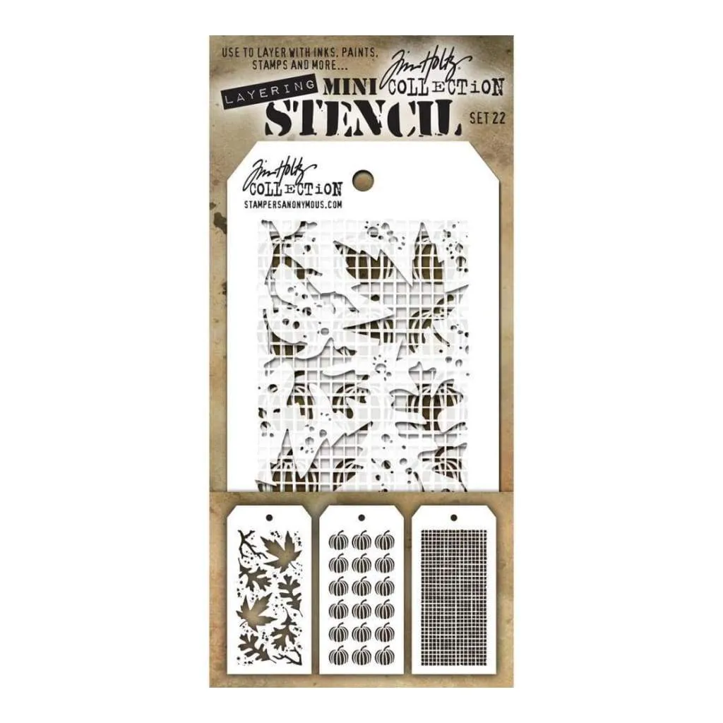 Tim Holtz Mini Layered Stencil Set 3 Pack Set #22*