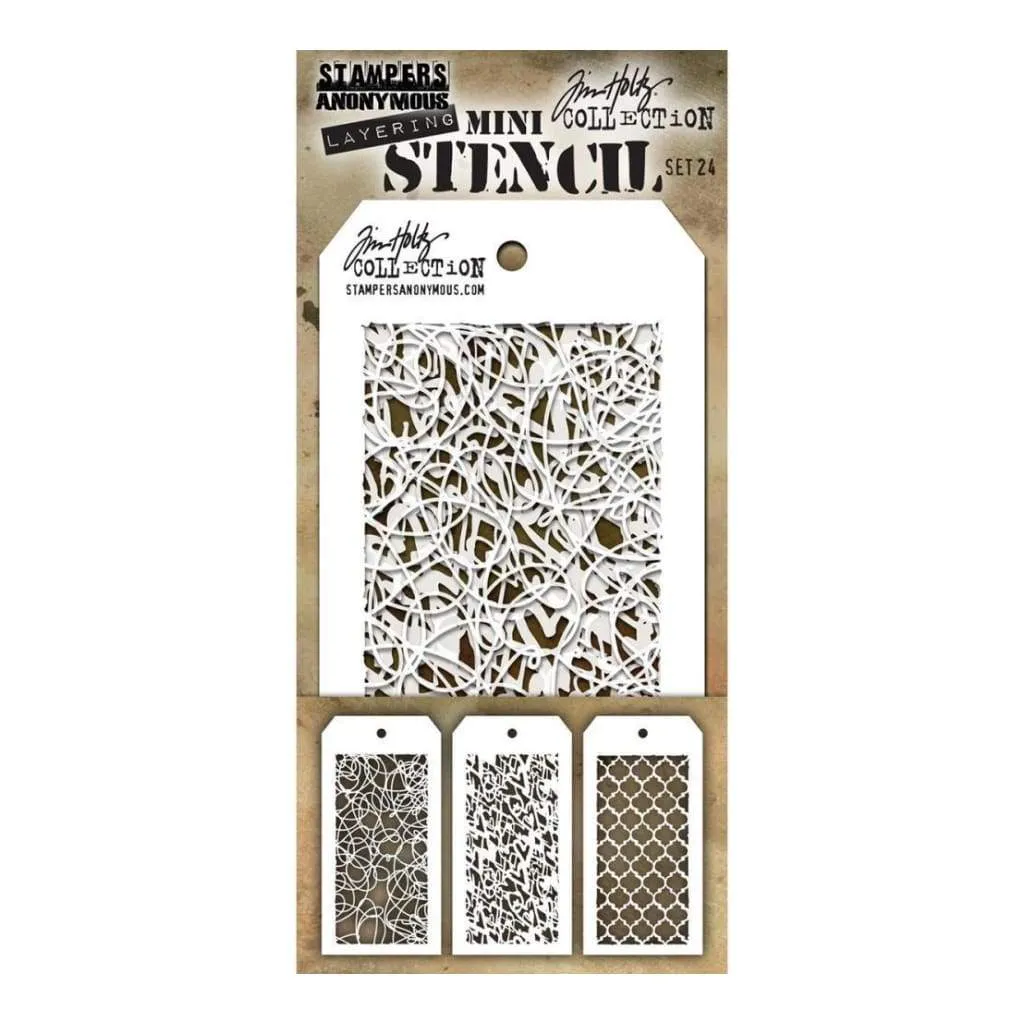 Tim Holtz Mini Layered Stencil Set 3 pack - Set #24^