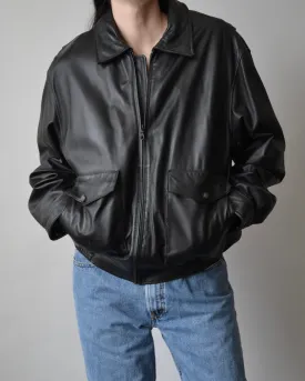 Vintage Danier Black Leather Bomber