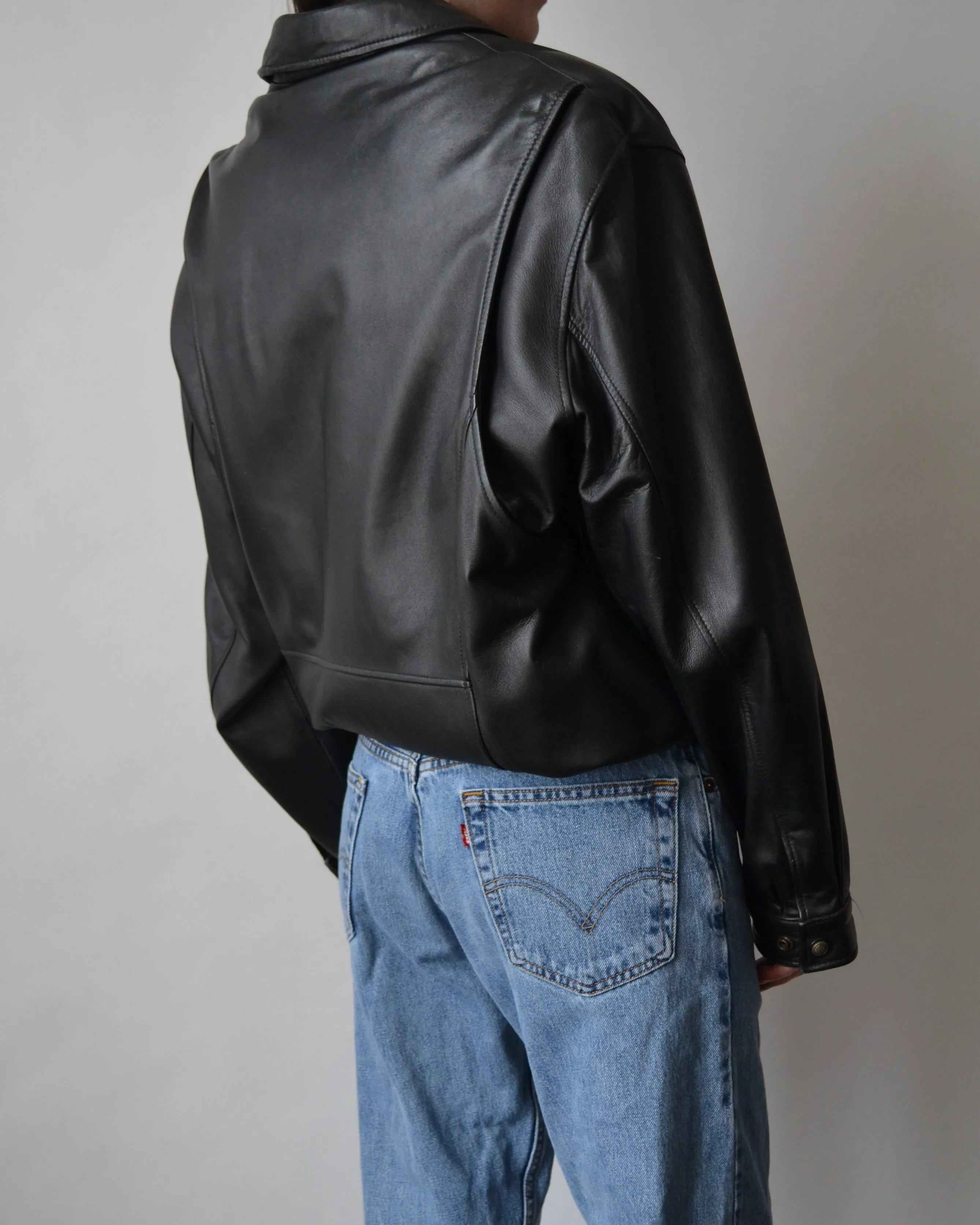 Vintage Danier Black Leather Bomber