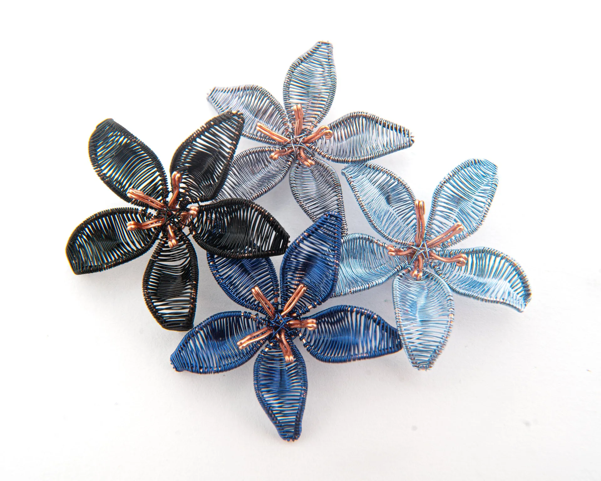 Wireart Lily Pendant, Blue-Grey