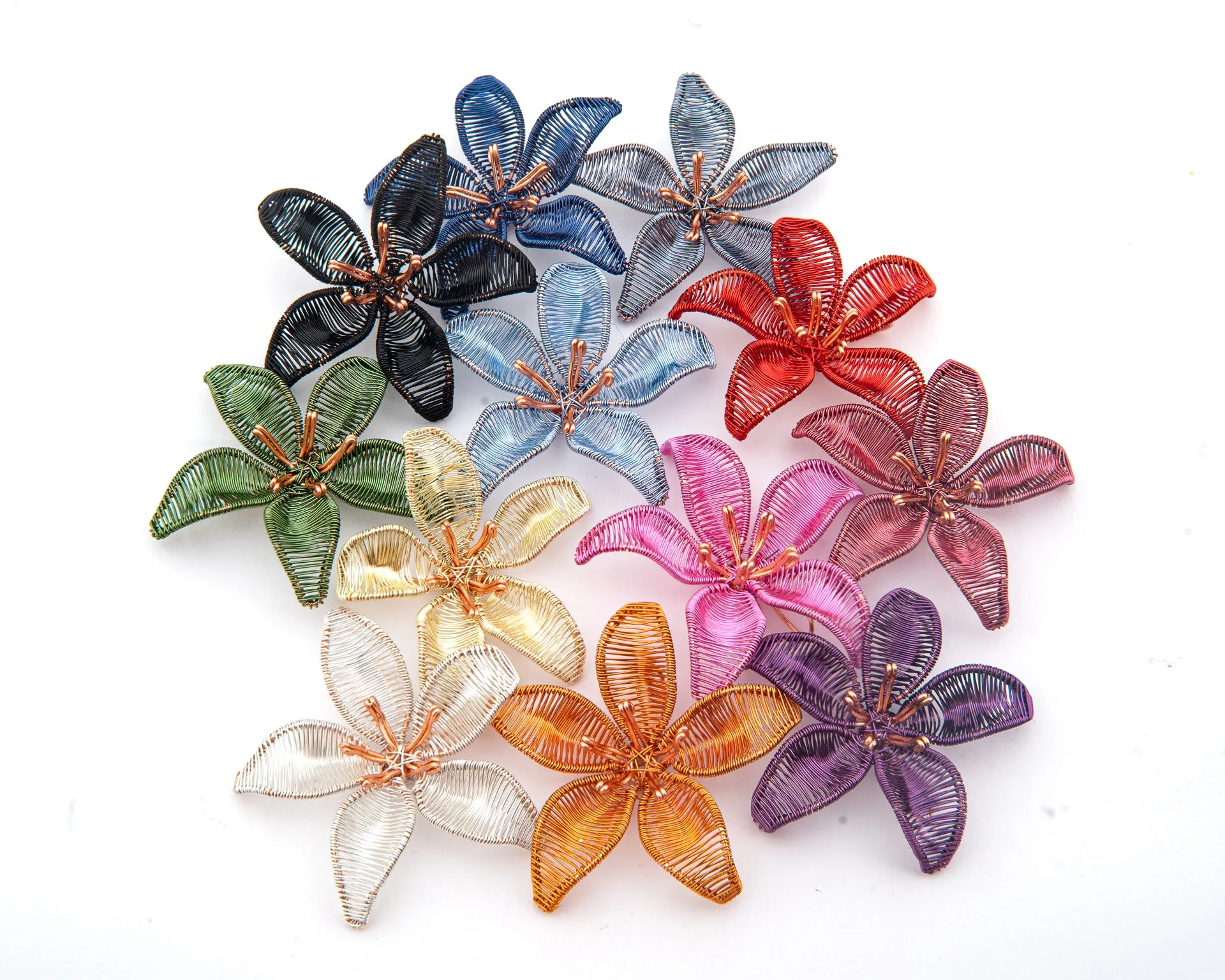 Wireart Lily Pendant, Blue-Grey