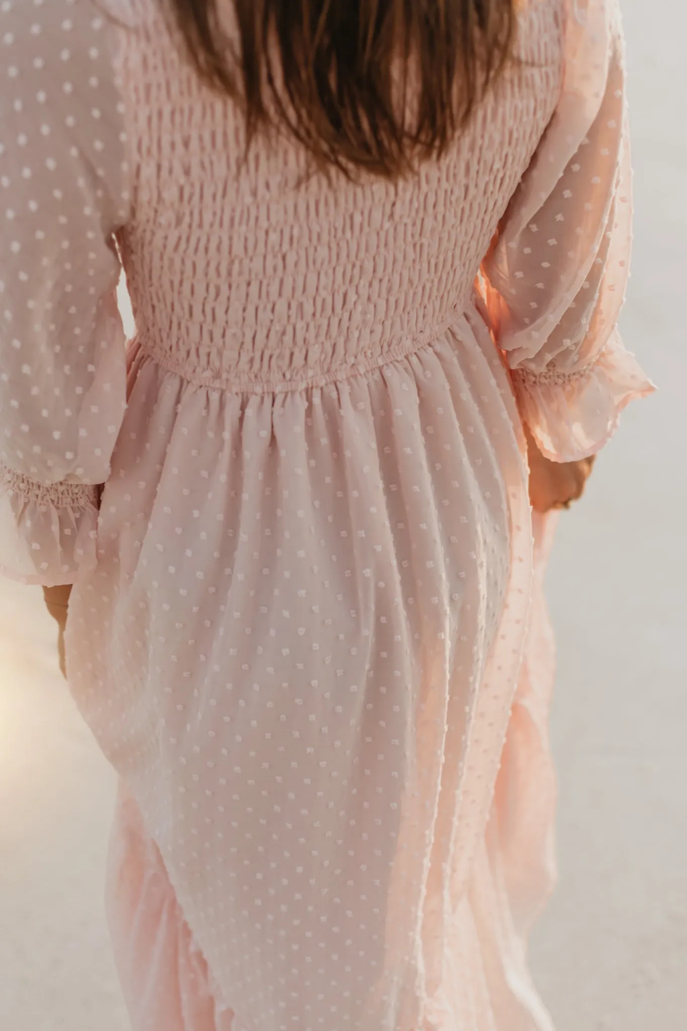 Women's Celine Dress (petal pink swiss dot)
