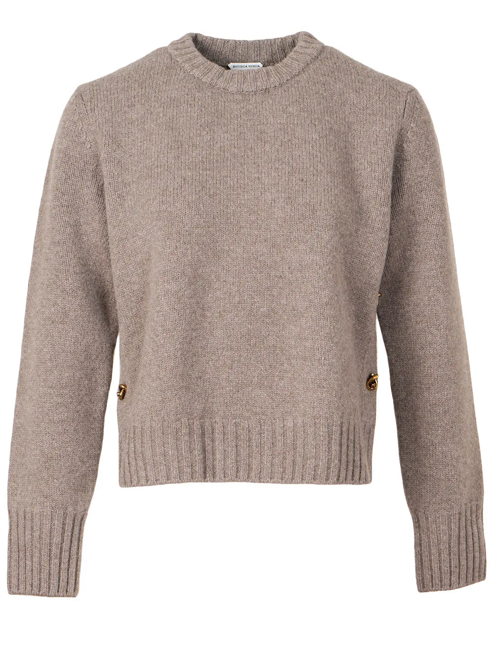 Wool jumper with knot buttons