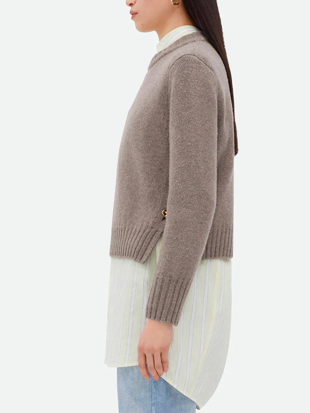 Wool jumper with knot buttons