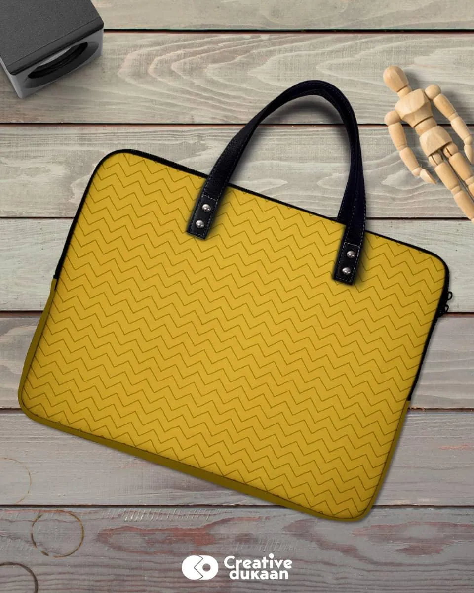 Yellow Zigzags Beautiful Laptop Sleeve Bag