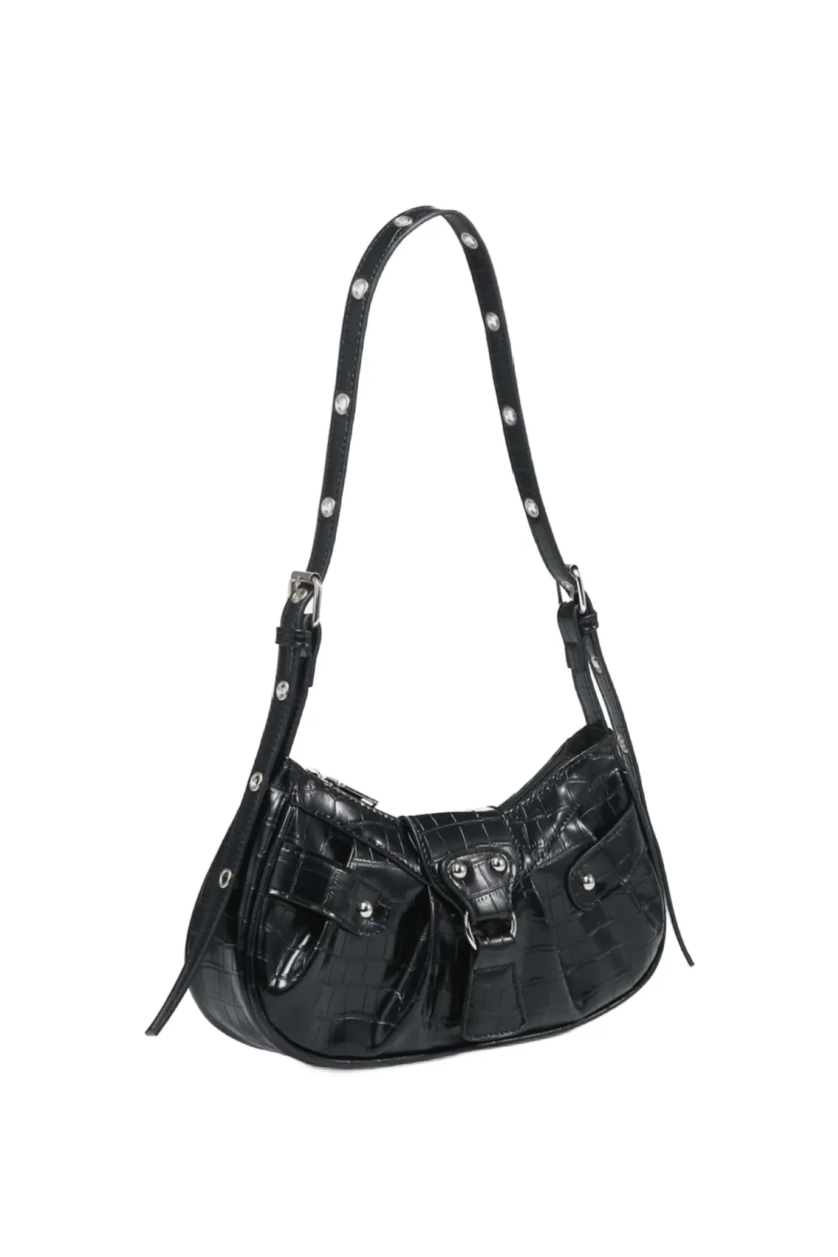 Zero Studded Ring Bag (Black)